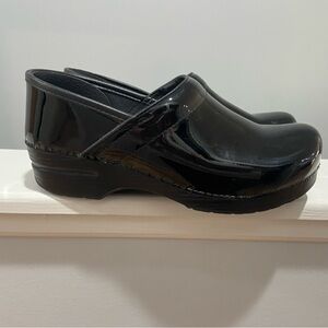 Dansko Classic Black Patient Leather Nursing Comfort Clog Shoes 41